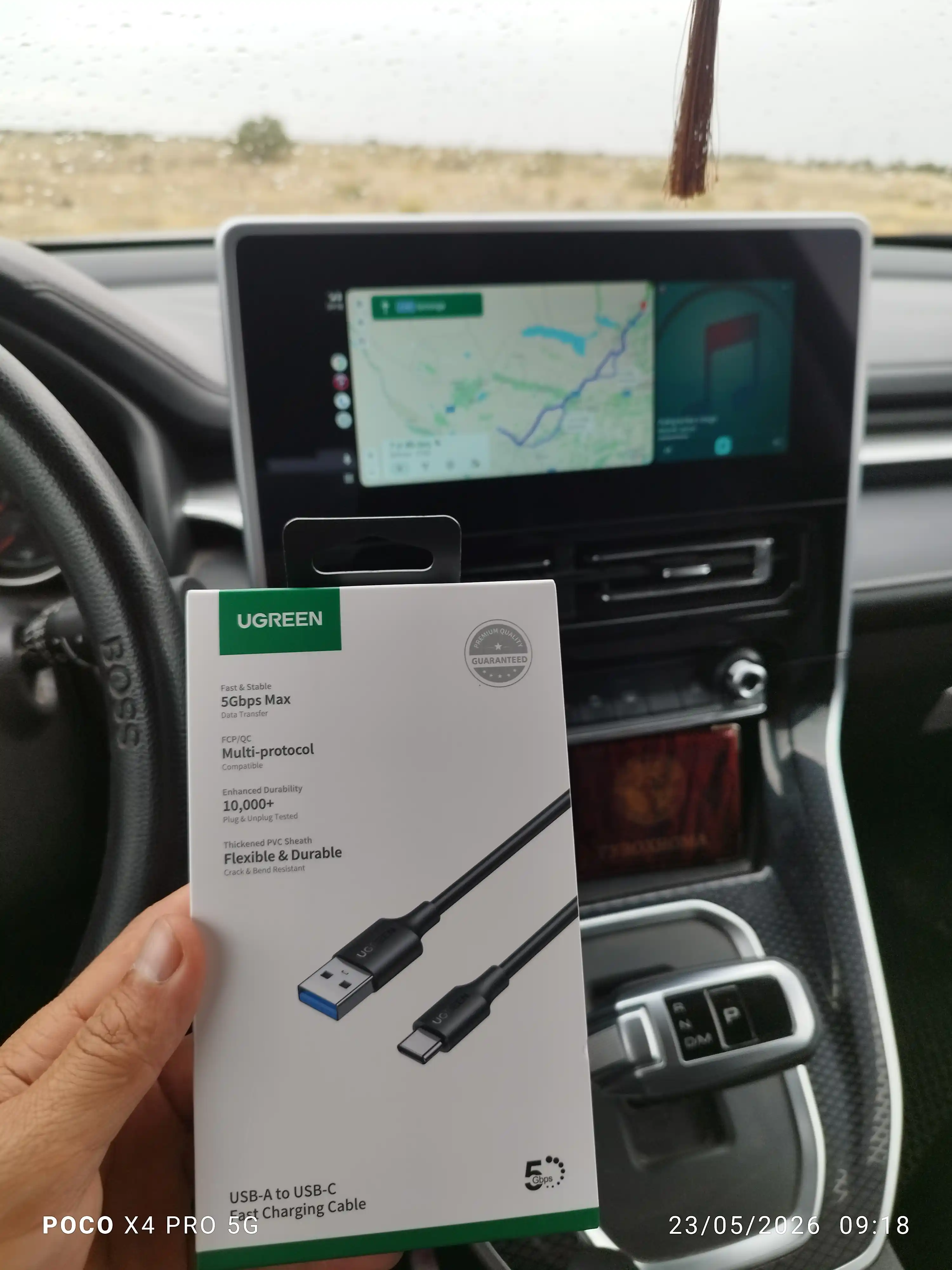 UGREEN USB-A USB-C Kabeli 5Gbps 3A USB3.2 US184 CarPlay