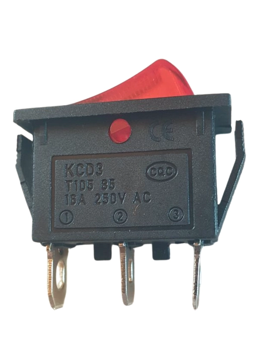 Клавишный выключатель KCD3 16A 250V с подсветкой, 3 контакта, 2 шт