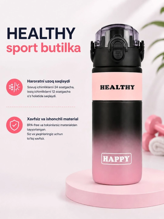 Suv va ichimliklar uchun termal butilka, 500 ml - 