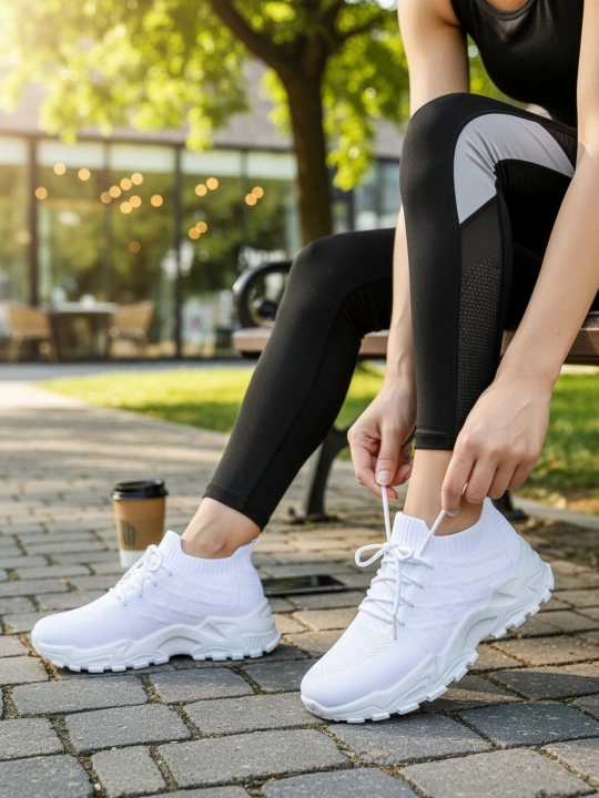 Кроссовки Zwalk EasyWalk спортивные, на шнуровке, кроссовки-носки летние дышащие - 