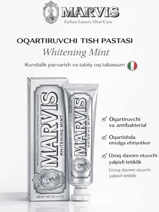Marvis yalpizli oqartiruvchi tish pastasi - oqartiruvchi tish pastasi, 85 ml - 