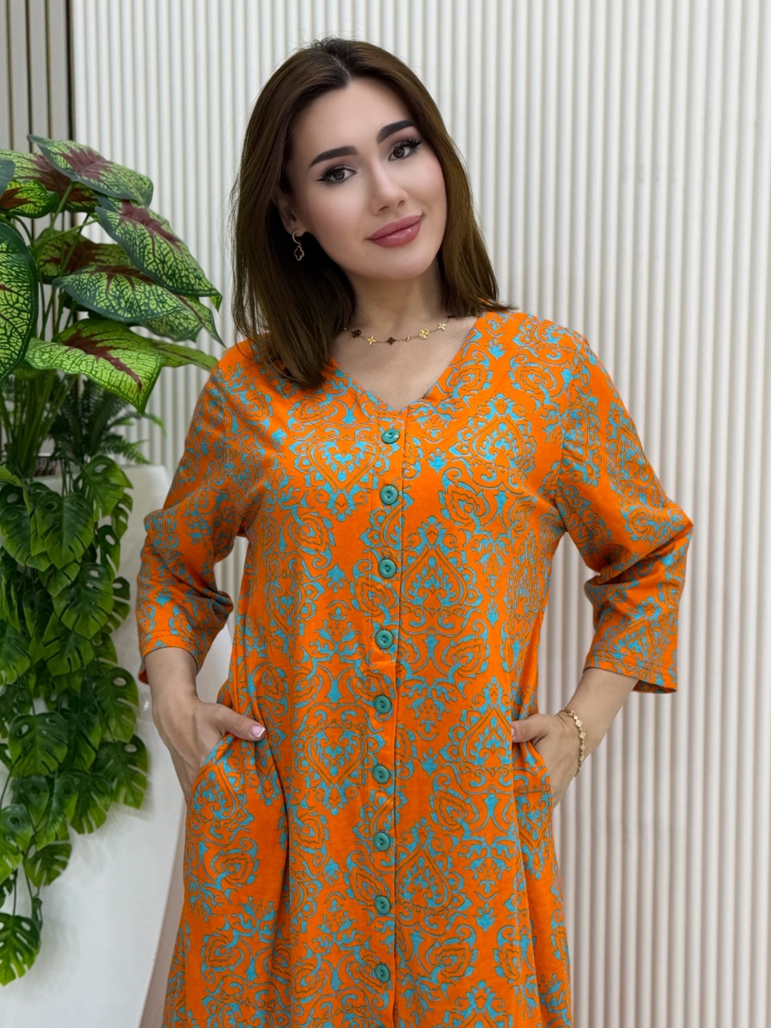 Ayollar uchun katta o‘lchamli uy xalat (2XL–7XL), 100% paxta XB, yozgi, qulay