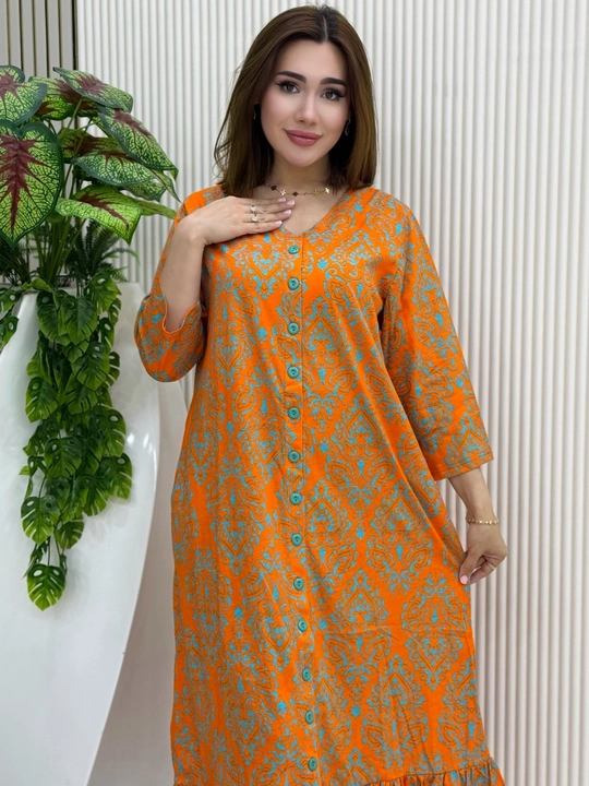 Ayollar uchun katta o‘lchamli uy xalat (2XL–7XL), 100% paxta XB, yozgi, qulay