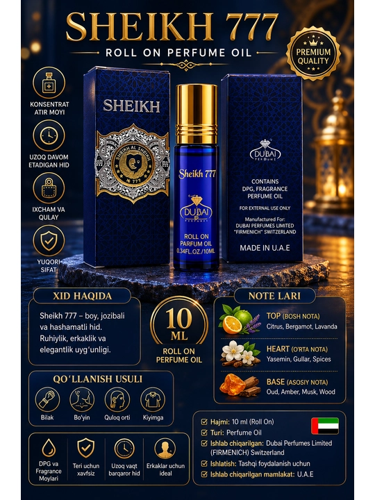 Erkaklar va ayollar uchun yog‘li atir, 10 ml