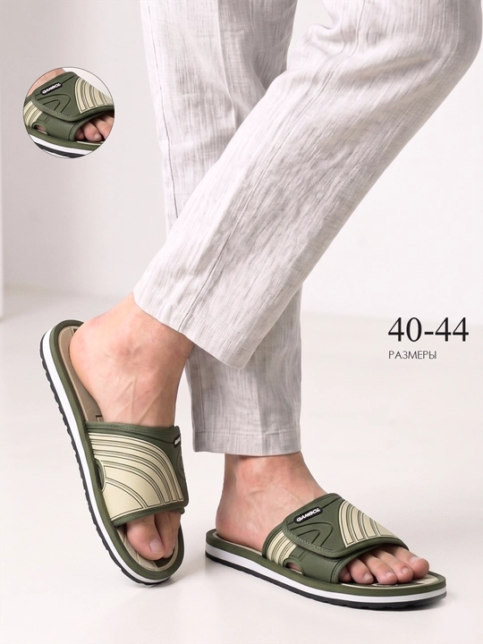 Мужские шлёпанцы на липучке для повседневной носки, мягкая подошва, современный дизайн