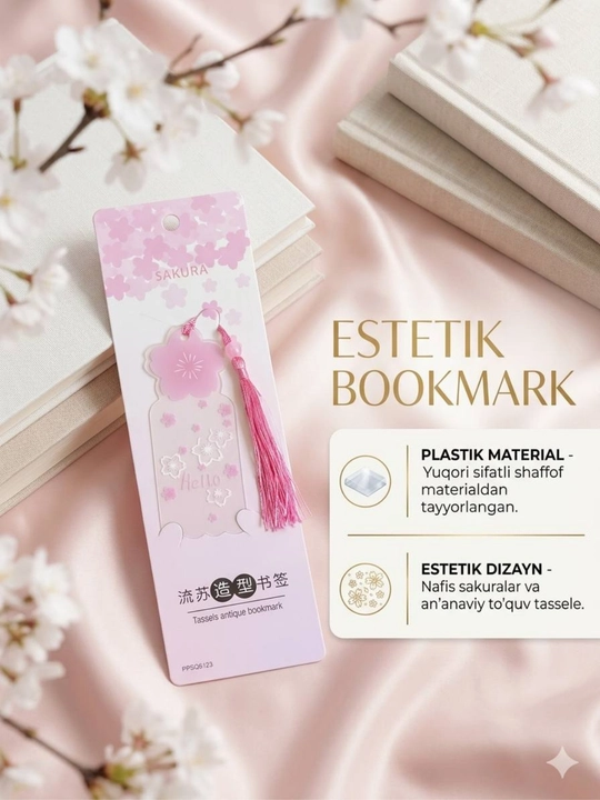 Estetik bookmark, xatcho`p, yoqimli va chiroyli dizaynda, zakladka, 2 dona