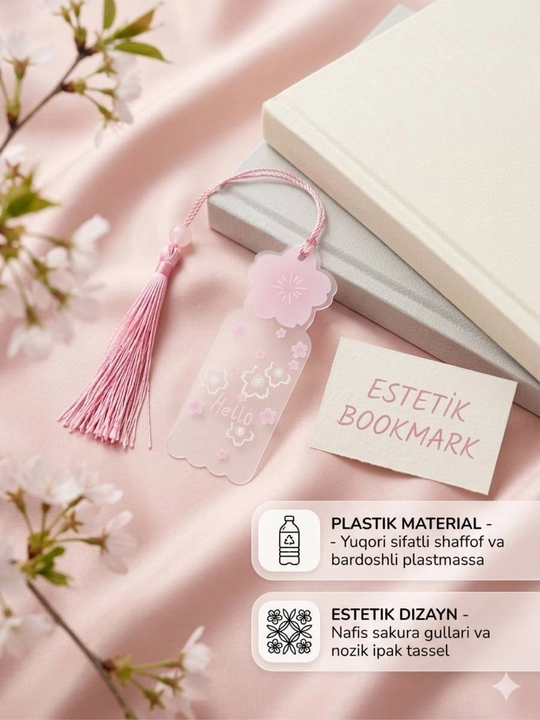 Estetik bookmark, xatcho`p, yoqimli va chiroyli dizaynda, zakladka, 2 dona