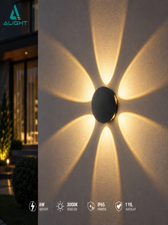 Dekorativ fasad va interyer LED yoritgichi Alight, devorga o'rnatiladigan bra chiroq, IP65 - 