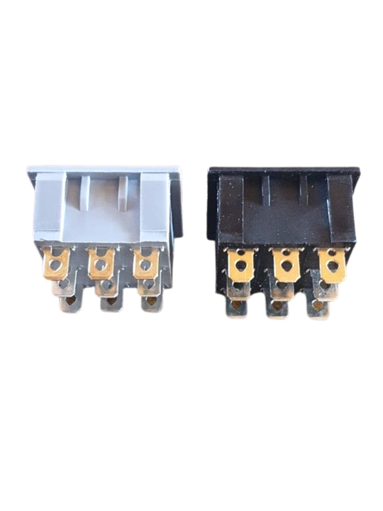 Выключатель тройной KCD3-1 15A 250V с подсветкой, чёрный и серый, 2 шт