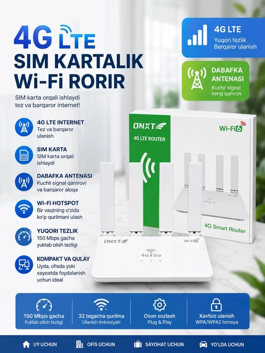 4G+ WIFI6 ONXT CPE-906-E маршрутизатор SIM-карты - 