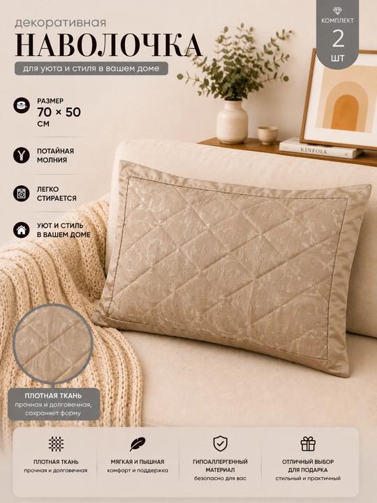 Yasin Collection dekorativ yostiq jildlari - 