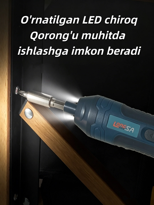 Simsiz elektr tornavida (105 ta 1 da)  Magnit uchi va LED chiroqli 105 qismli bit to'plami