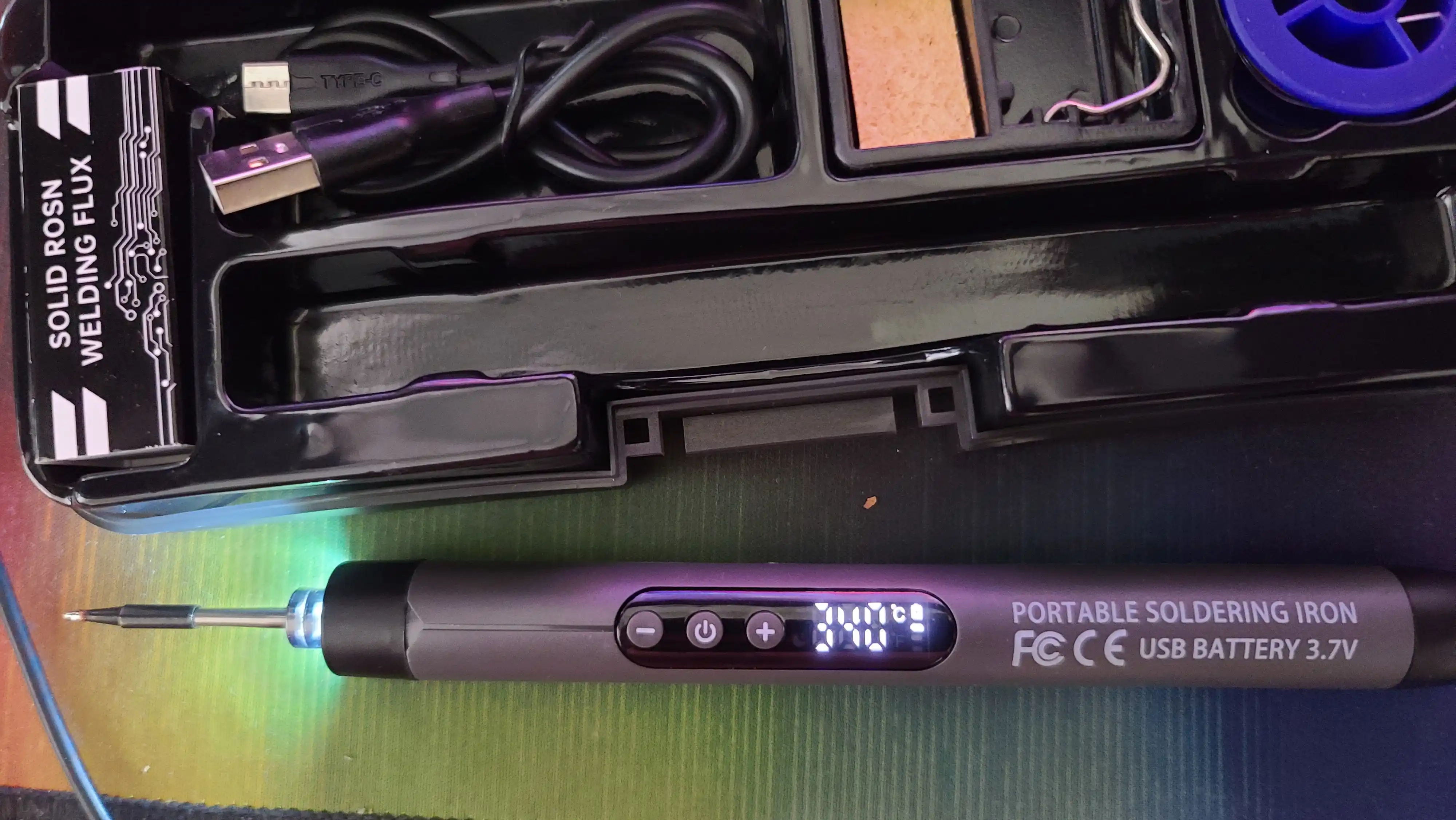 USB Li-ion portativ payvandlash qalam to‘plami C200S, LED-indikatorli