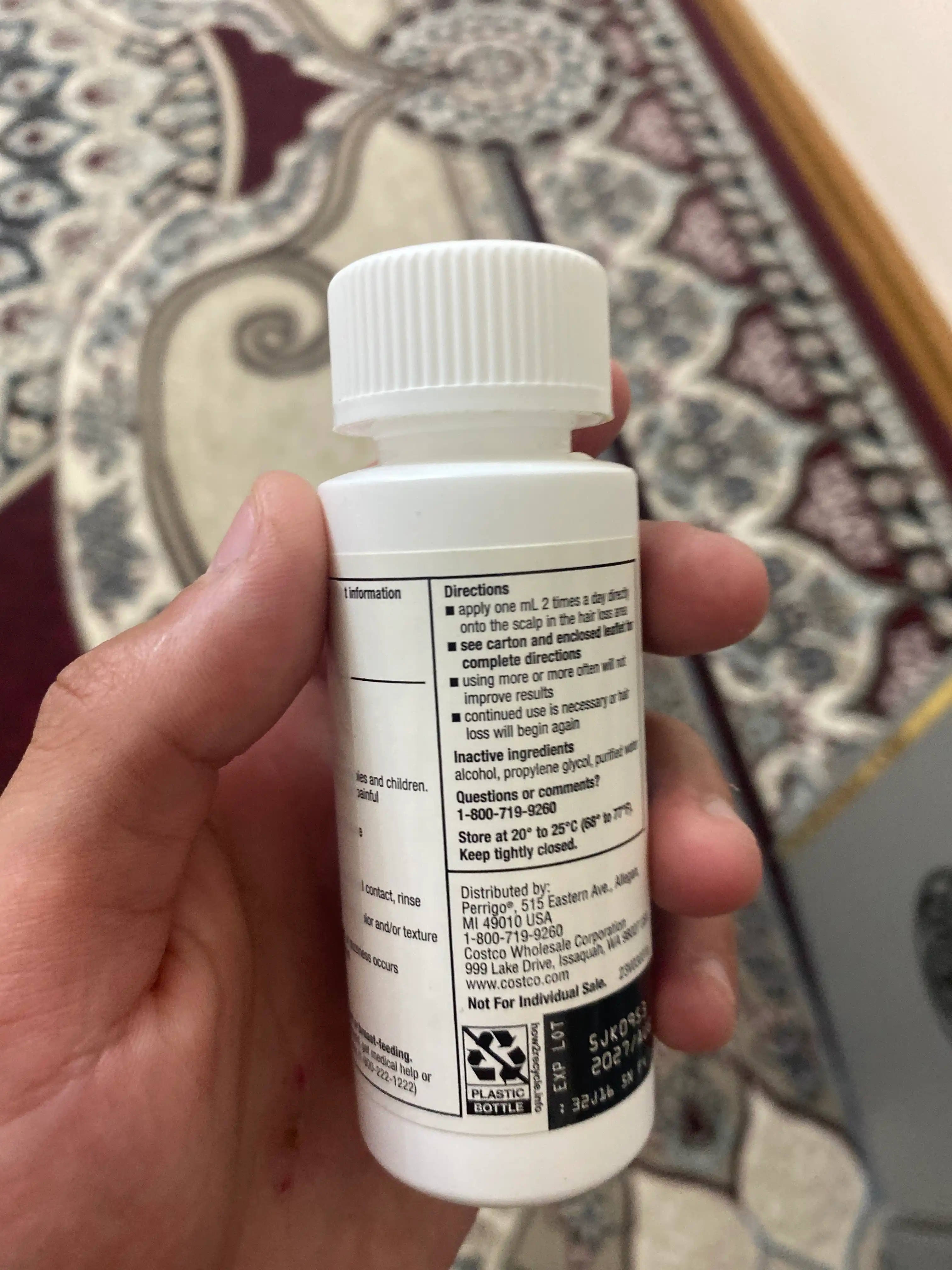Soch va soqol o'stirish uchun minoksidil Kirkland Minoxidil 5%, 60 ml