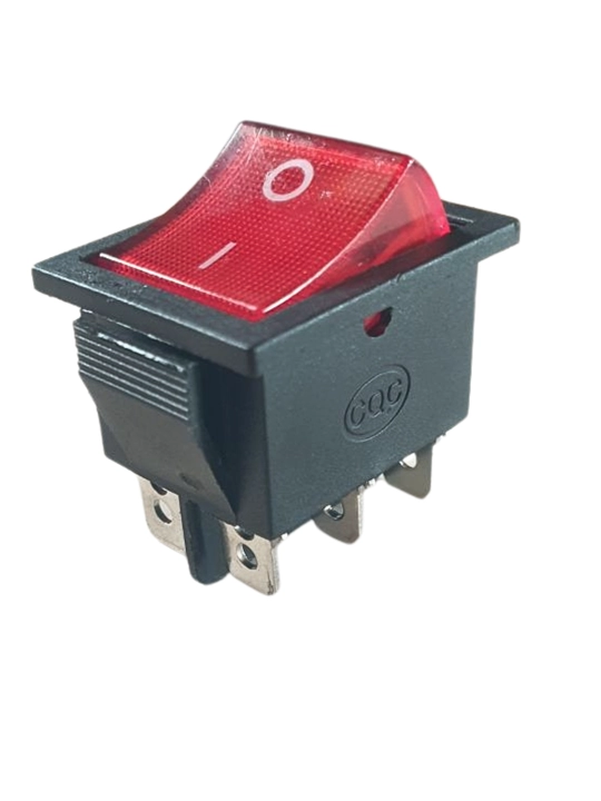 Клавишный переключатель KCD4 с подсветкой, 16A 250V, 6 контактов, ON-OFF, 2 шт