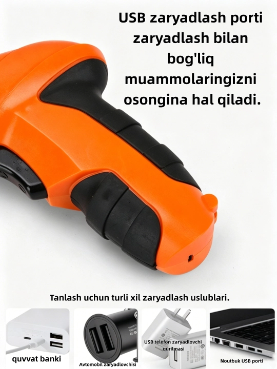 47 dona mini elektr tornavida – zaryadlanuvchi, litiy batareya, matkap