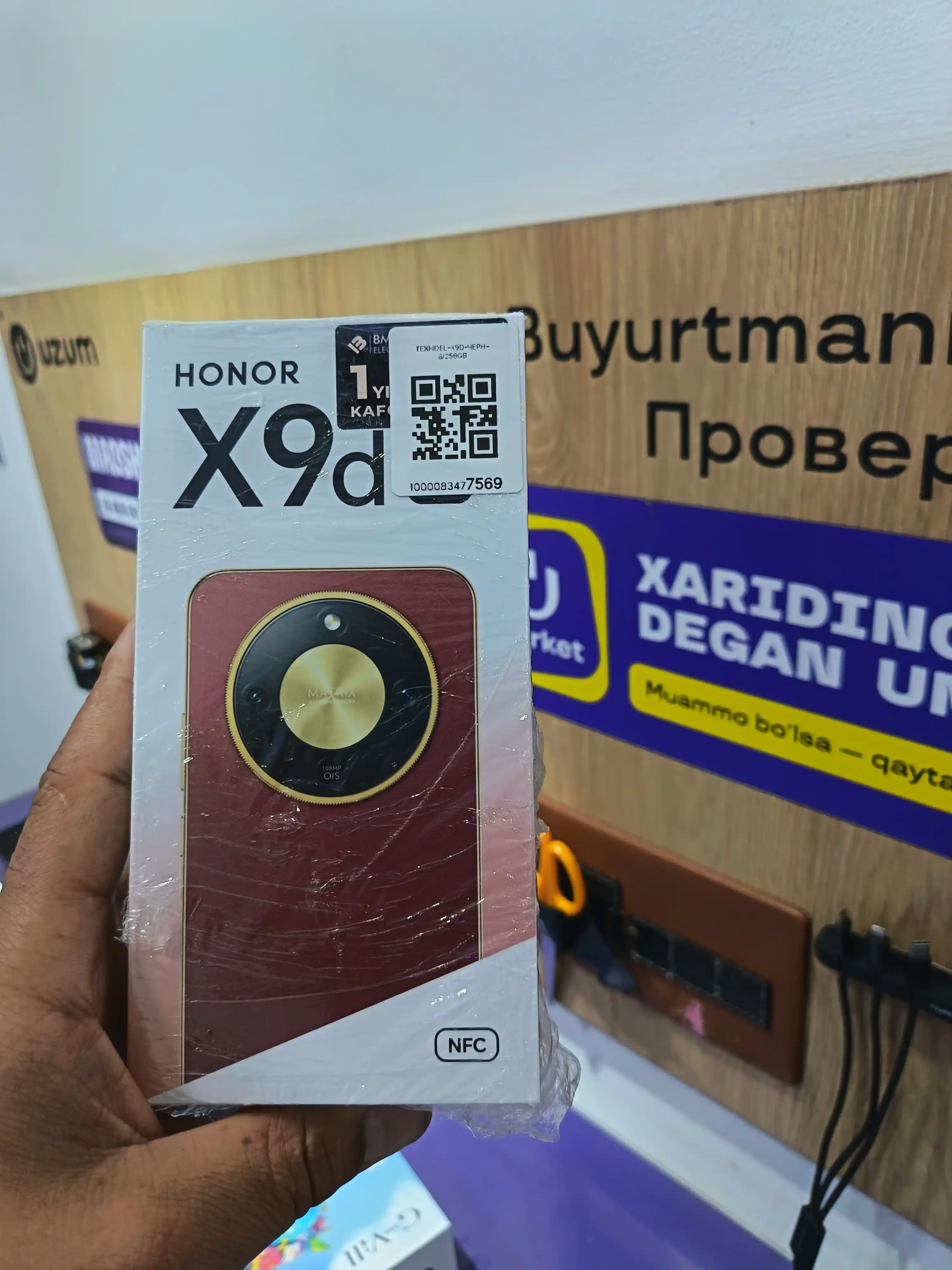HONOR X9d 5G smartfoni, 12/256GB Snapdragon 6 Gen 4, 108 Mp, 8300 mAh,+Sovg'a Ryukzak