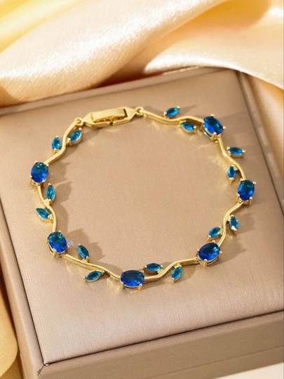 Ayollar uchun nafis bilakuzuk toshli elegant braslet, bayramona taqinchoq