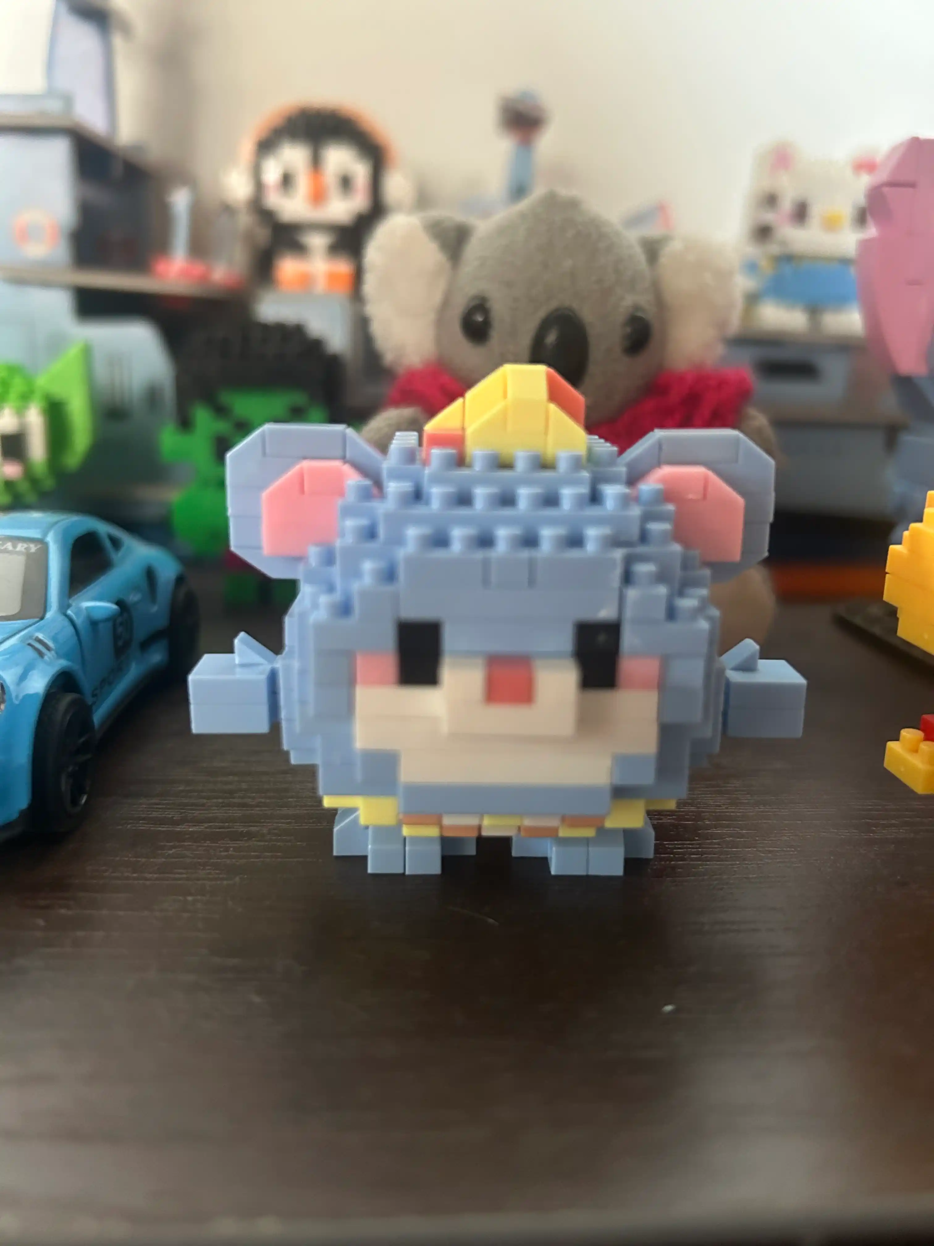 Konstruktor 3D blok, mini Lego, bolalar va kattalar uchun o'yinchoq jumboq, raqamlar sariq