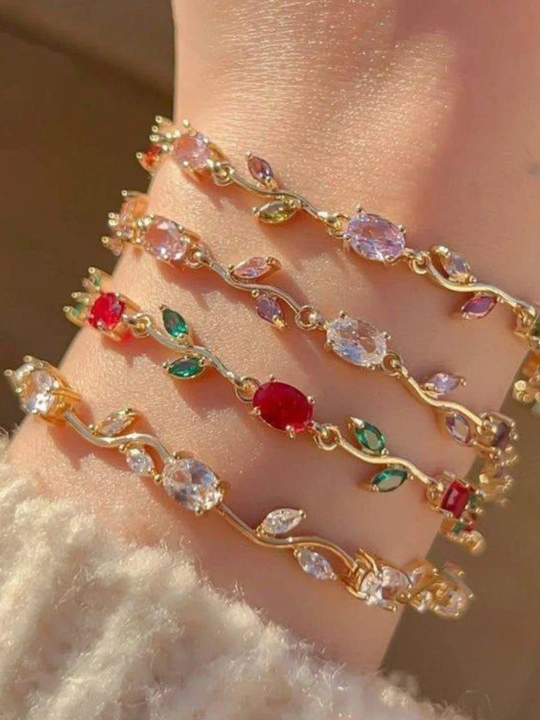 Ayollar uchun nafis bilakuzuk toshli elegant braslet, bayramona taqinchoq