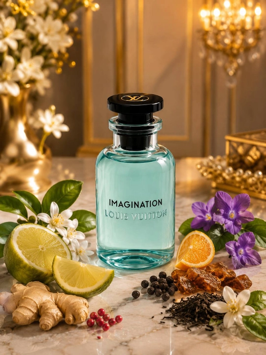 Louis Vuitton Imagination parfyumlangan suvi, 100 ml, sitrus daraxtidan tayyorlangan