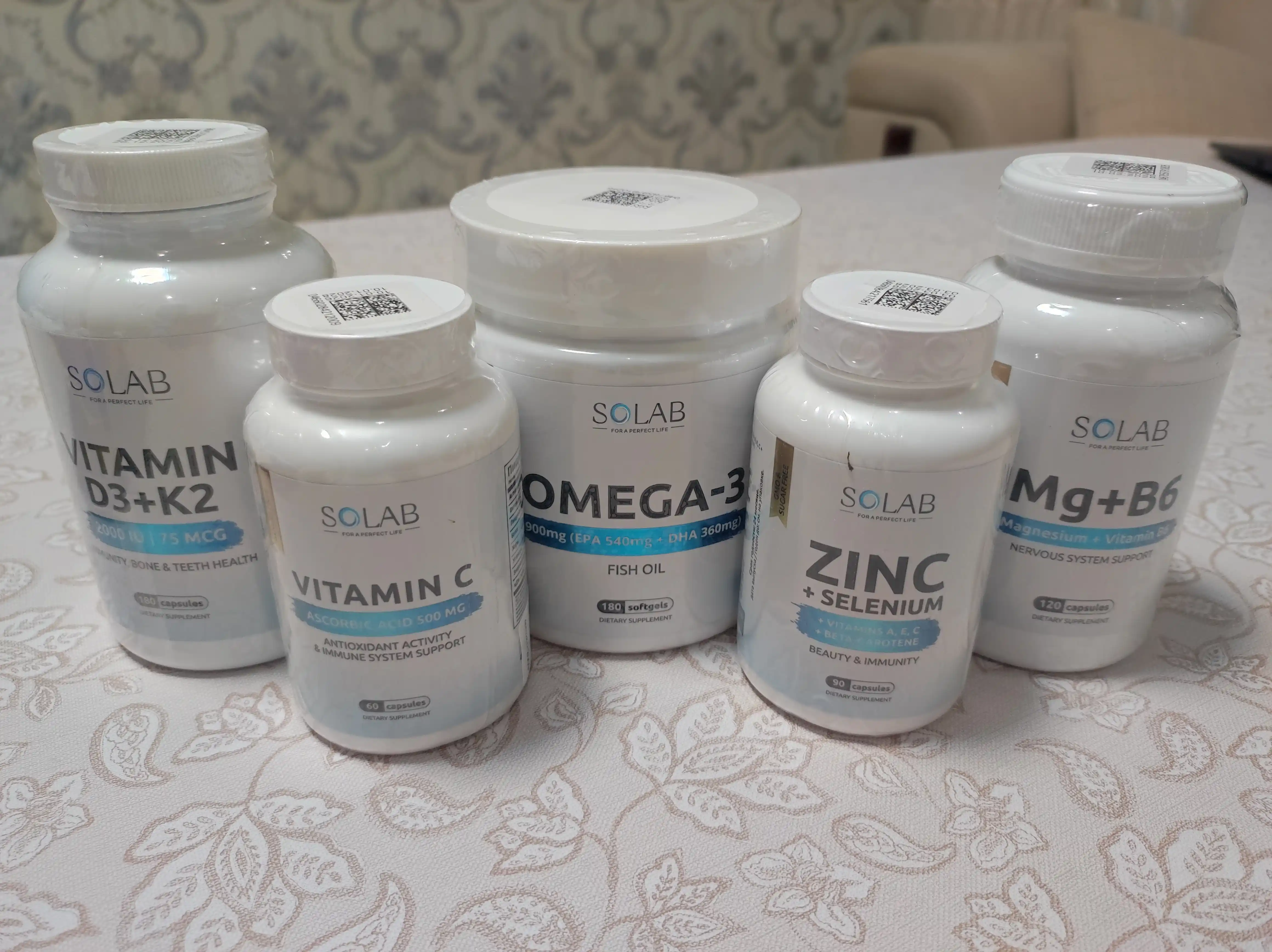 Omega-3, SOLAB, 900 mg, 180 kapsula