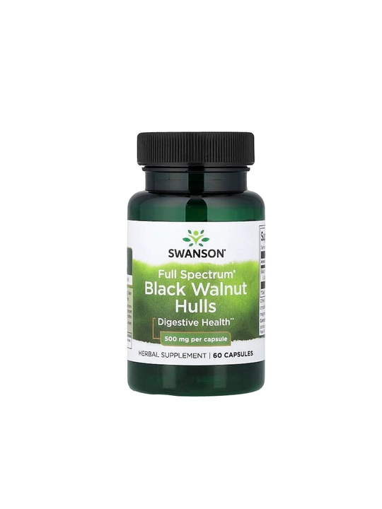 Swanson, Qora yong‘oq qobigi, 500 mg, 60 kapsula