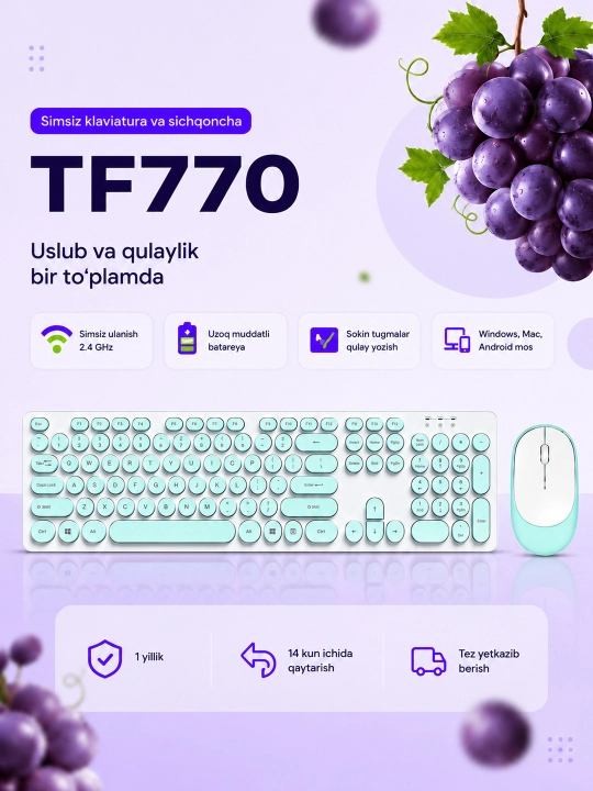 T-WOLF TF770 o‘yin klaviaturasi va sichqonchasi - 