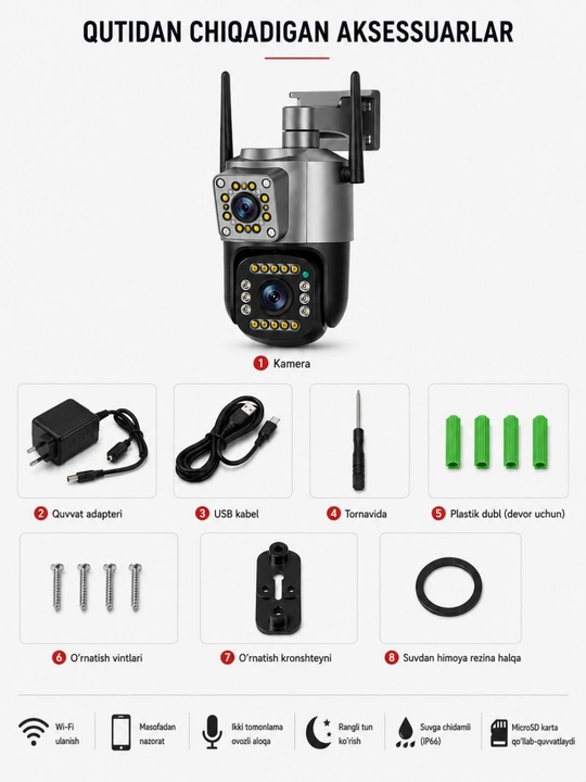 Это V380 Smart Net Camera — умная Wi-Fi камера видеонаблюдения для дома и улицы