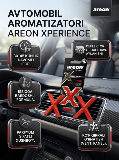 Ароматизатор для автомобиля Areon Xperience на дефлектор, освежитель воздуха в авто — AVTO670-XAREON-КРАСН
