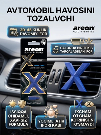 Ароматизатор для автомобиля Areon Xperience на дефлектор, освежитель воздуха в авто — AVTO670-XAREON-СИНИЙ