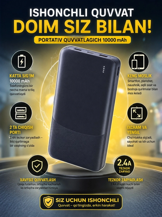 Power Bank 10000mAh/20000mAh/30000mAh — внешний аккумулятор с быстрой зарядкой