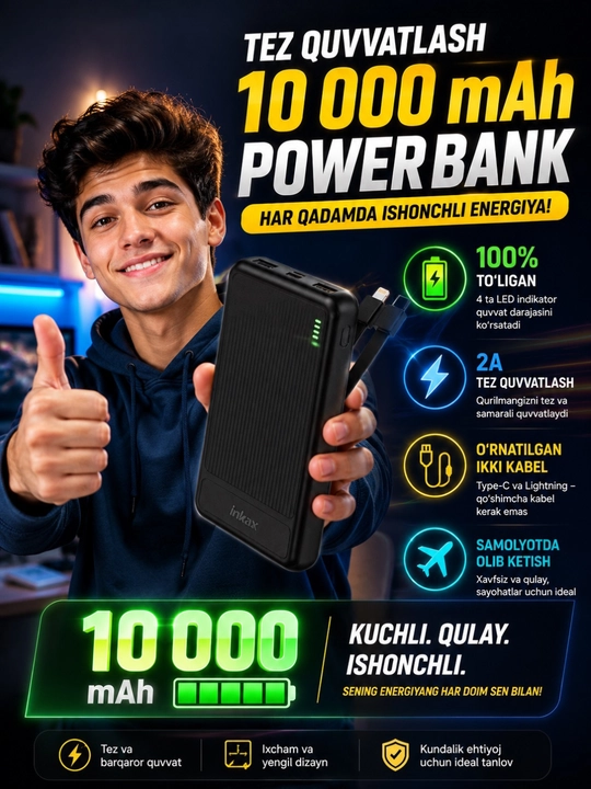 Power Bank 10000mAh/20000mAh/30000mAh — внешний аккумулятор с быстрой зарядкой