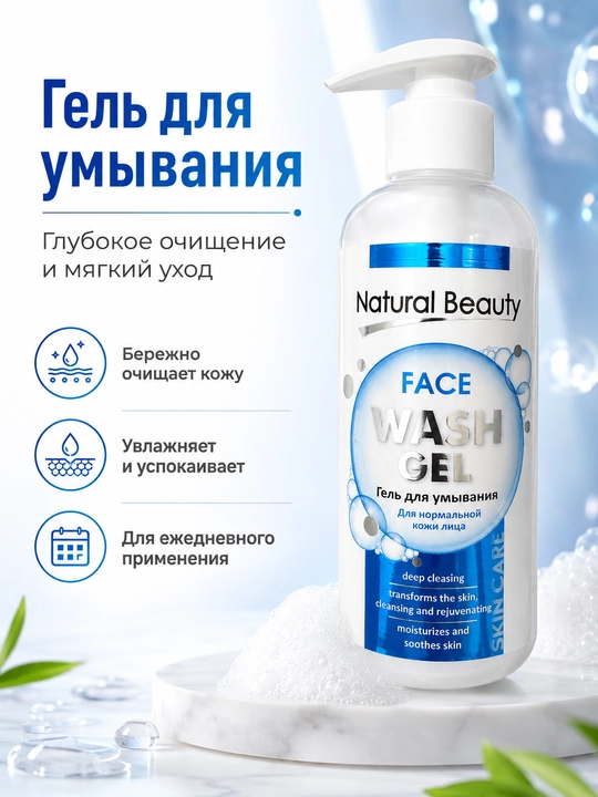 Natural Beauty гель для умывания — глубоко очищающий увлажняющий