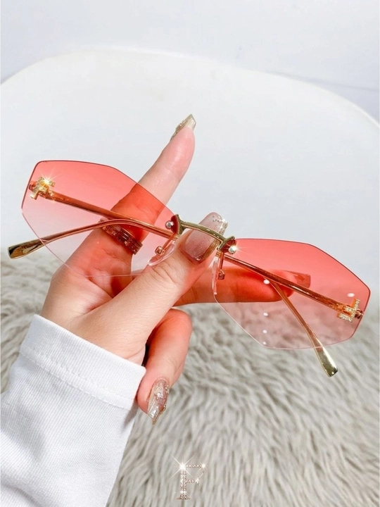 Ayollar uchun frameless retro quyosh ko‘zoynagi UV400 premium luxury fashion