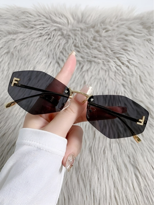 Ayollar uchun frameless retro quyosh ko‘zoynagi UV400 premium luxury fashion