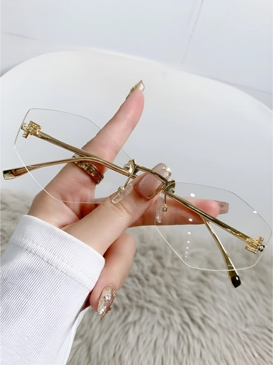 Ayollar uchun frameless retro quyosh ko‘zoynagi UV400 premium luxury fashion