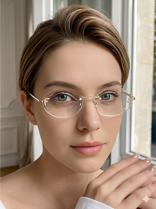 Ayollar uchun frameless retro quyosh ko‘zoynagi UV400 premium luxury fashion