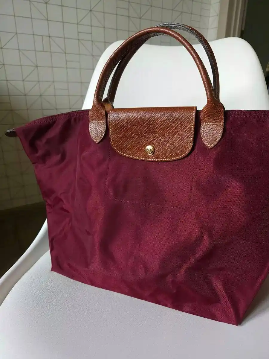 Maktab sumkasi, katta, ayollar uchun, Longchamp uslubida, o‘lchami M, tovut, shopper, A4 formatda