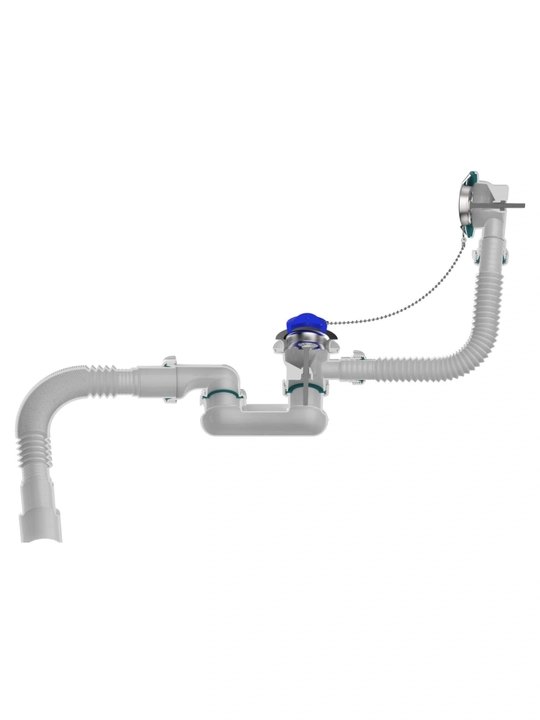Aquant Сифон для ванны, гофрированная труба 40×40/50 (V655-25-MR)