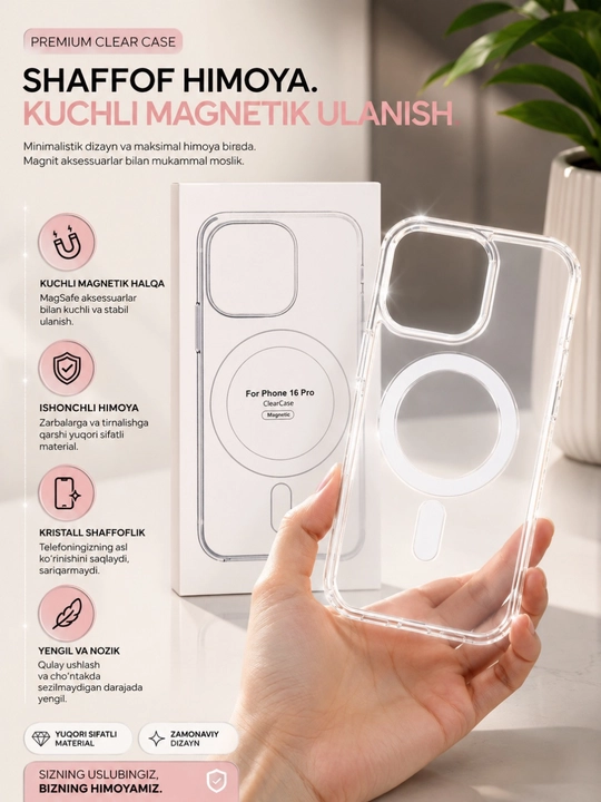 Iphone Magsafe chexol magseyf ayfon g‘ilofi, XS, 11, 12, 13, 14, 15, 16, Pro, Pro Max Plus