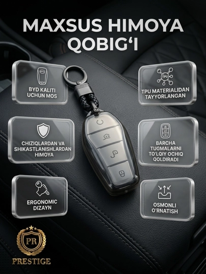 Чехол для ключа BYD, защитный футляр на пульт автомобиля Song Plus Chazor