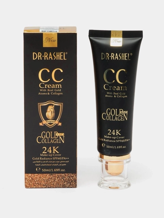 24K Gold kollagenli yuz uchun CC krem Dr. Rashel 24K Gold Collagen CC Cream SPF60, 50 ml - 