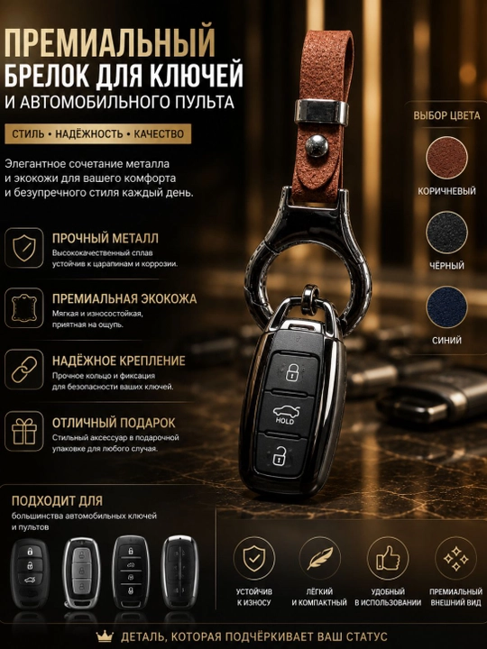 Brelok avtomobilni masofadan boshqarish pulti va kalitlari uchun zanjir car key holder