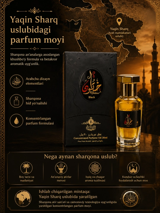 Boutique Musk Moroccan — Yog‘li atir, 20 ml