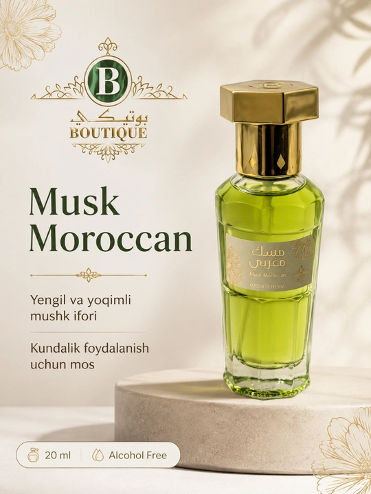Boutique Musk Moroccan — Yog‘li atir, 20 ml