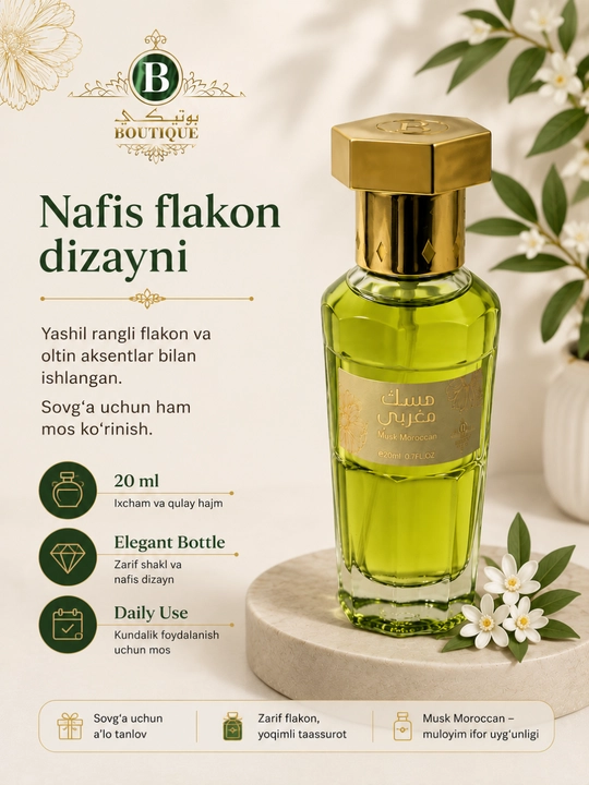 Boutique Musk Moroccan — Yog‘li atir, 20 ml