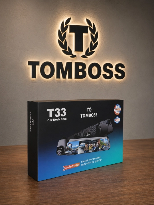TOMBOSS T33 Смарт Видеорегистратор – WiFi, Full HD 1080P, 3 Камеры