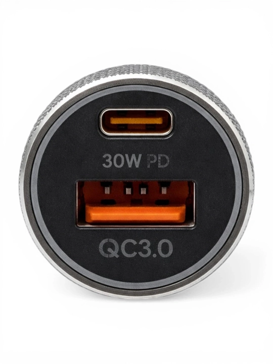 Автомобильный адаптер быстрой зарядки USB + Type-C, PD 30W, QC 3.0, универсальный