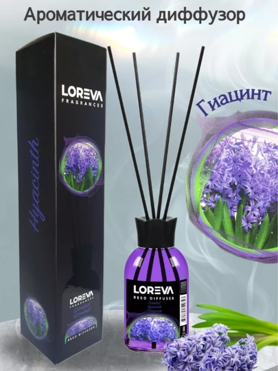 Ароматический диффузор с палочками, для дома и офиса LORENA, освежитель воздуха, 27 тип — VENERAA-LOREVAA-ПУРПУР-lore110